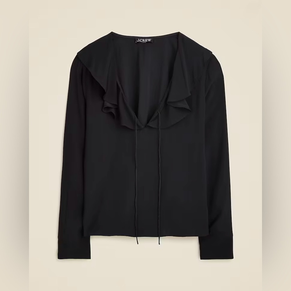J. Crew Women’s Goldie Top In Satin CD054 Size Small In Black NWT